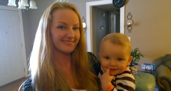 Megan with her son just before her passing from the flu.